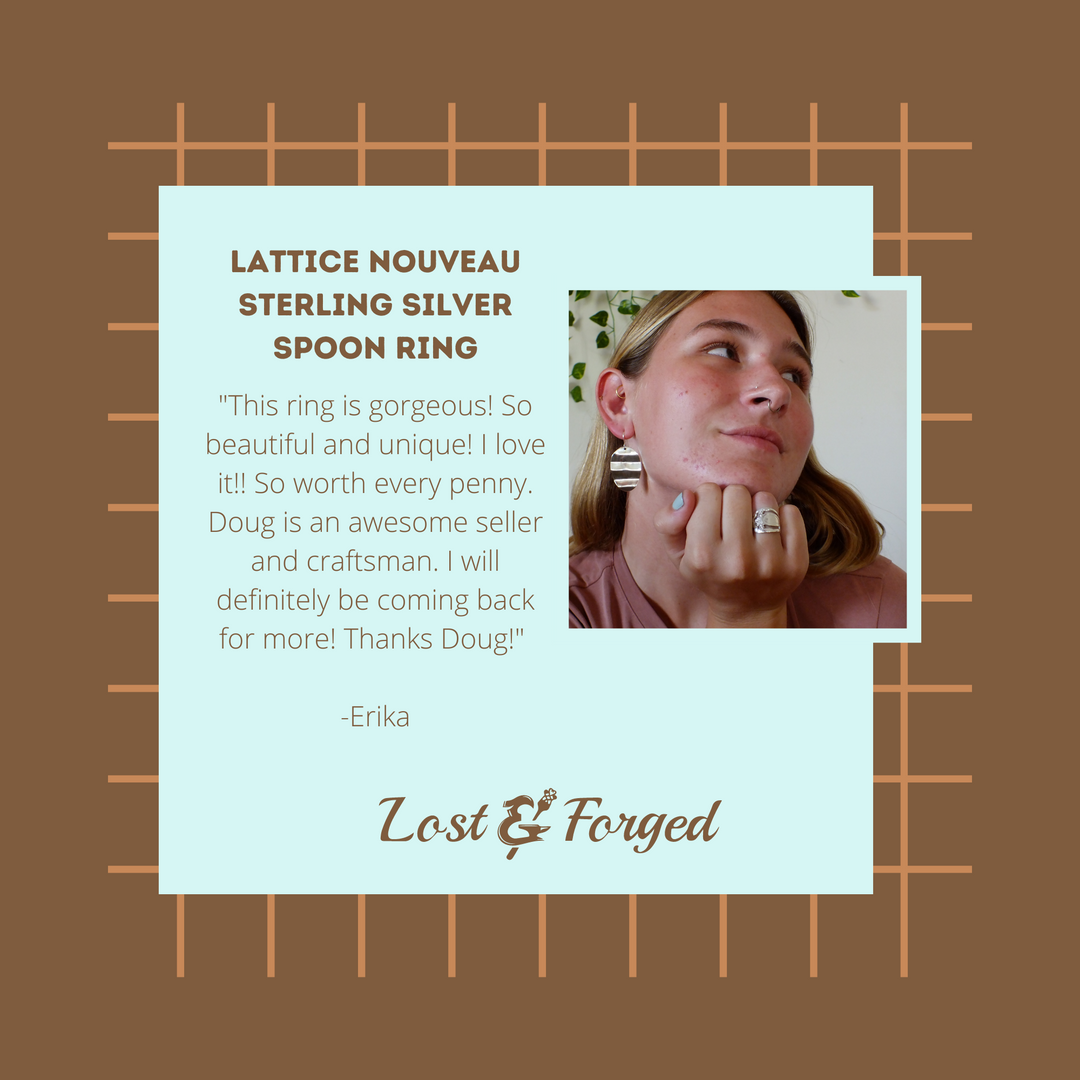 Lattice Nouveau Sterling Silver Spoon Ring