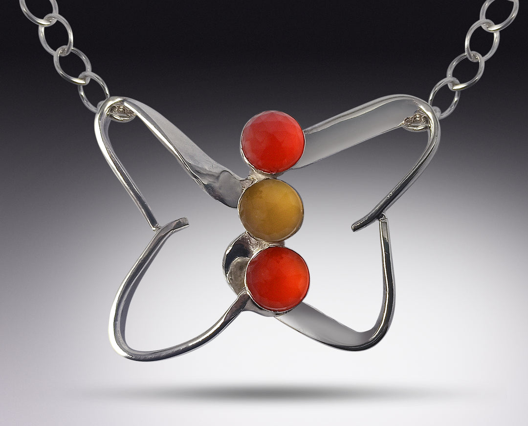 Butterfly Necklace, silver fork jewelry