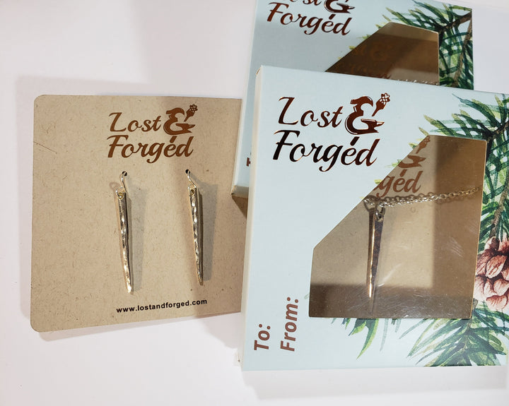 Silver Streak Singular Fork Tine Pendant Necklace