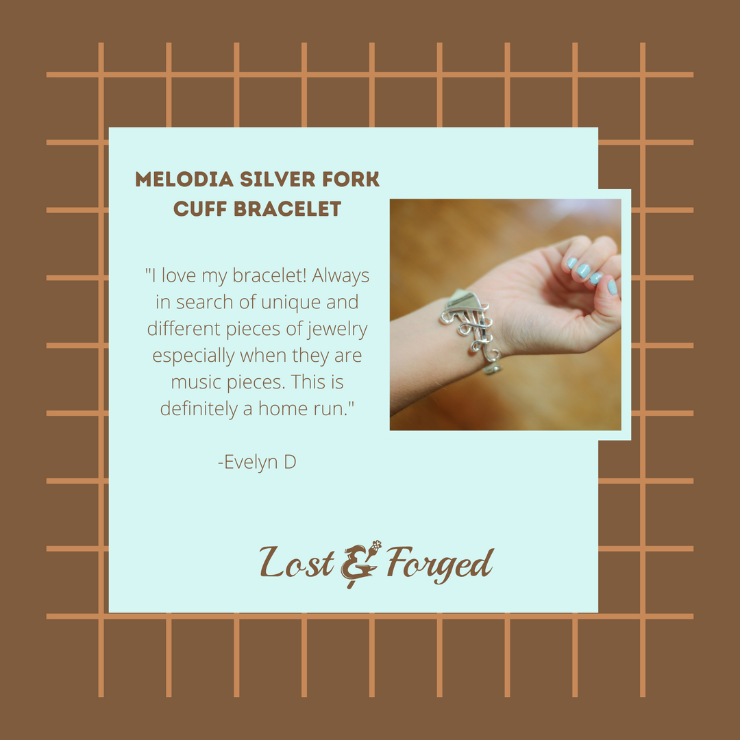 Melodia Silver Fork Cuff Bracelet