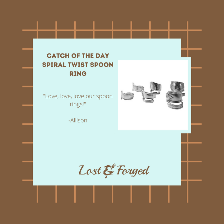 Catch of the Day Spiral Twist Spoon Ring