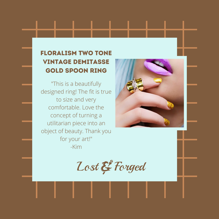 Floralism Two Tone Vintage Demitasse Gold Spoon Ring