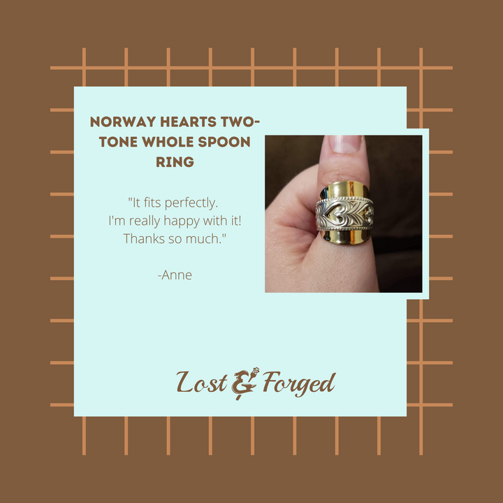 SOLD OUT - Norway Hearts Two-Tone Whole Spoon Ring