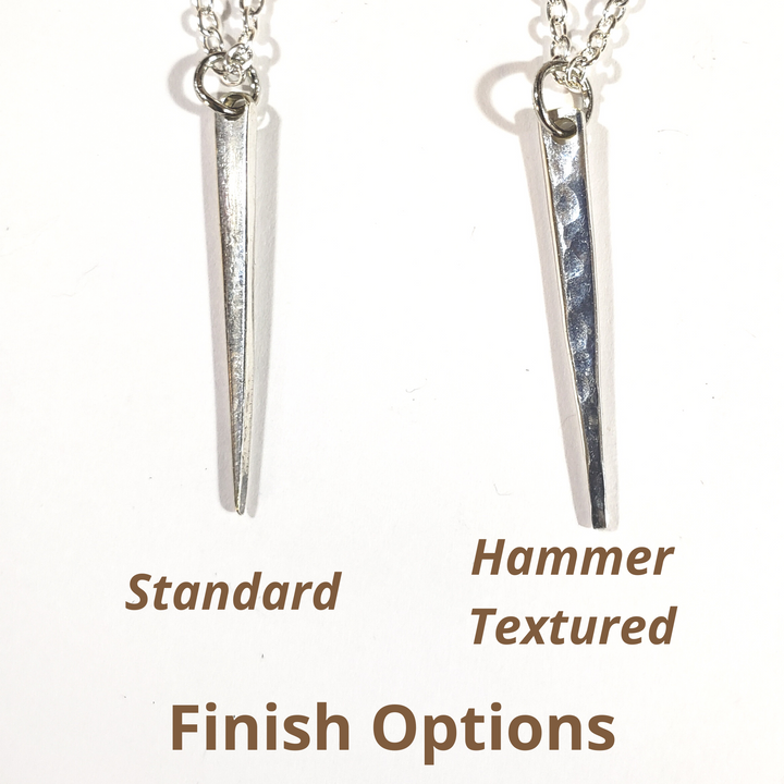 Silver Streak Singular Fork Tine Pendant Necklace