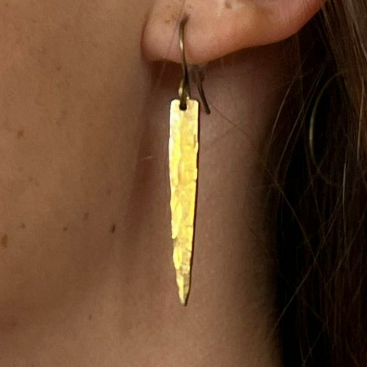 Golden Bronze Fork Tine Earrings