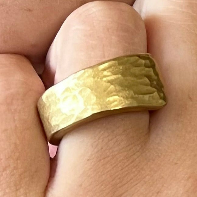 Golden Bronze Band-Shape Spoon Ring