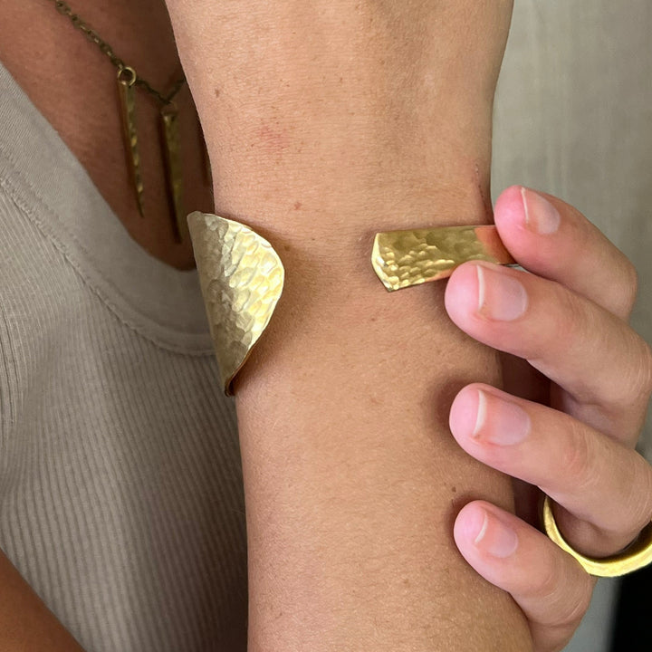 Golden Bronze Spoon Cuff Bracelet, Cuff