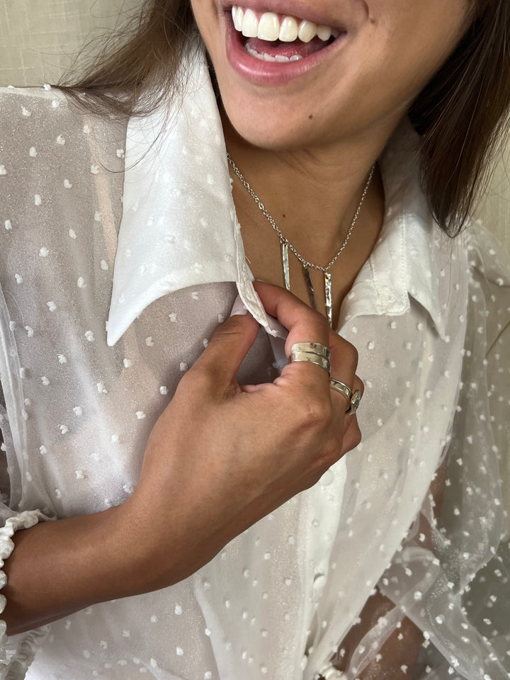 Silver Streak Fork Tine Necklace