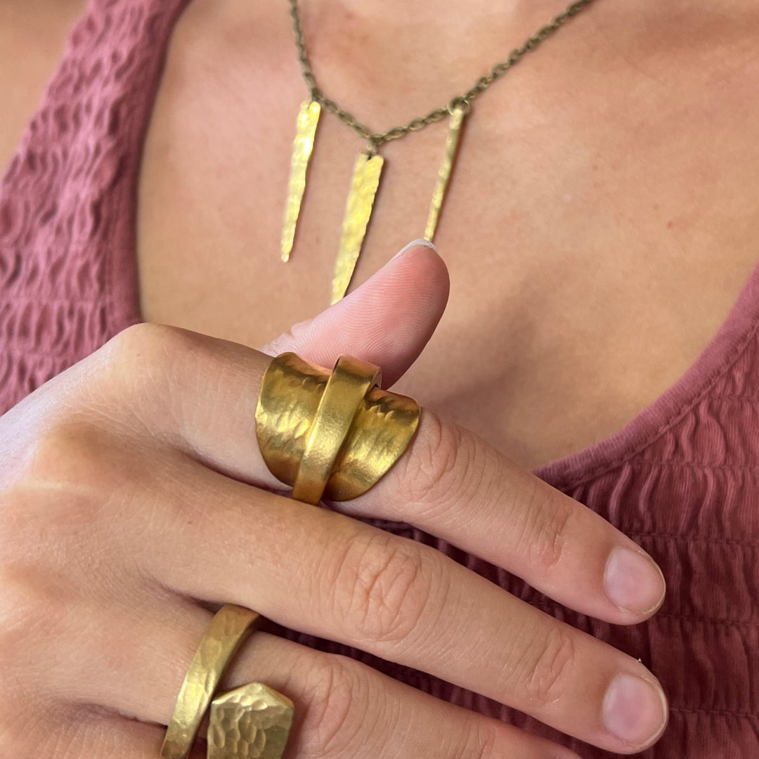 SOLD OUT - Golden Bronze Whole Spoon Ring
