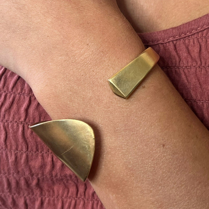 Golden Bronze Spoon Cuff Bracelet, Cuff
