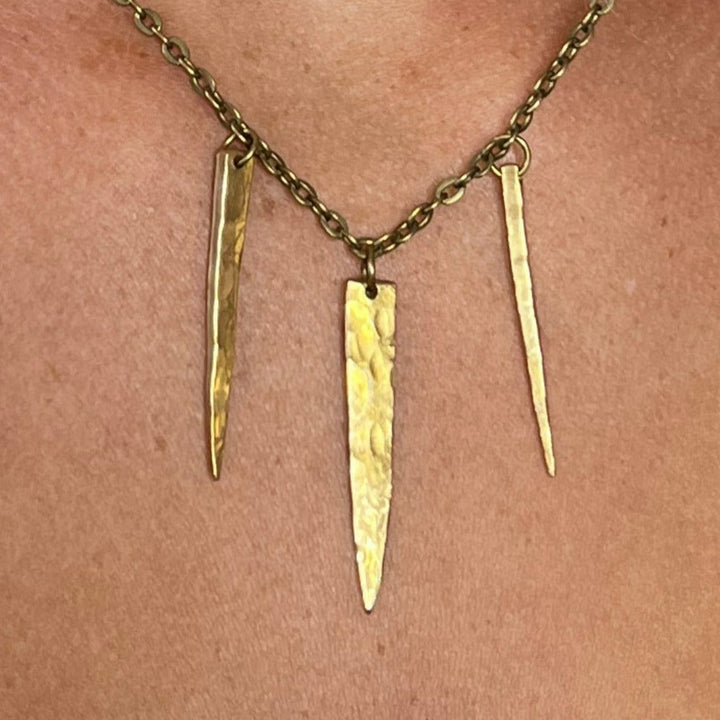 Golden Bronze Fork Tine Necklace