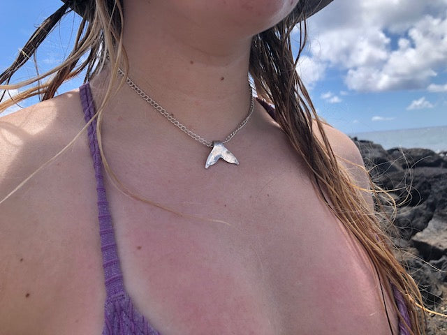 Mermaid Tail Silverware Pendant Necklace
