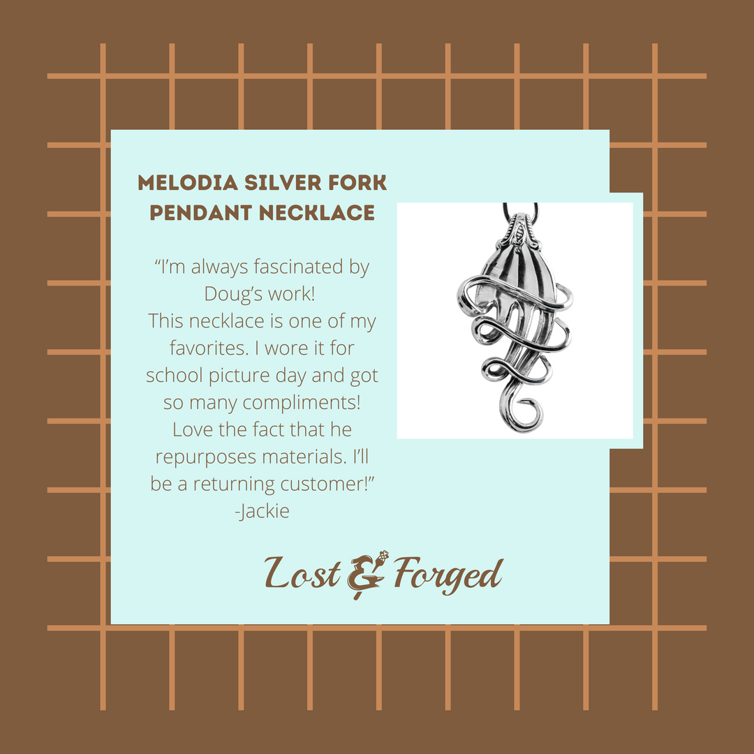 Melodia Silver Fork Pendant Necklace