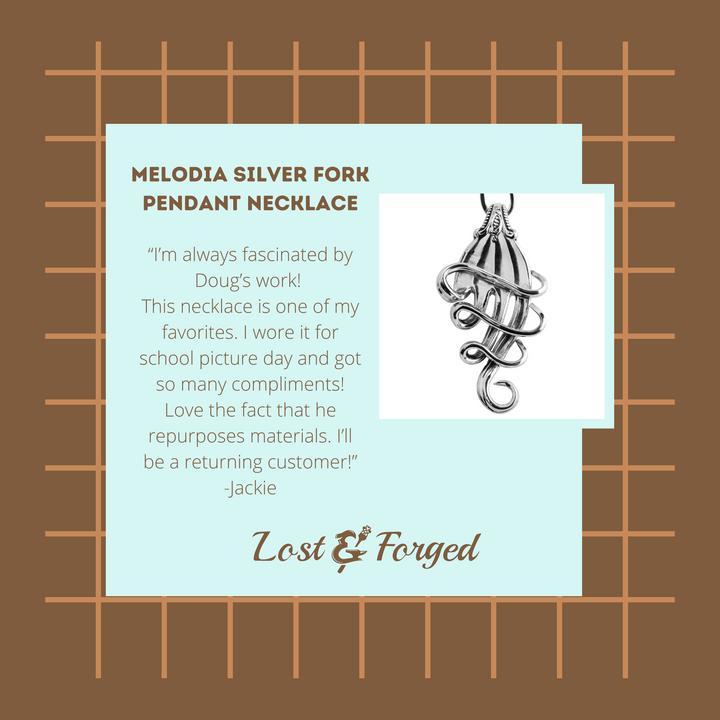 Melodia Silver Fork Pendant Necklace