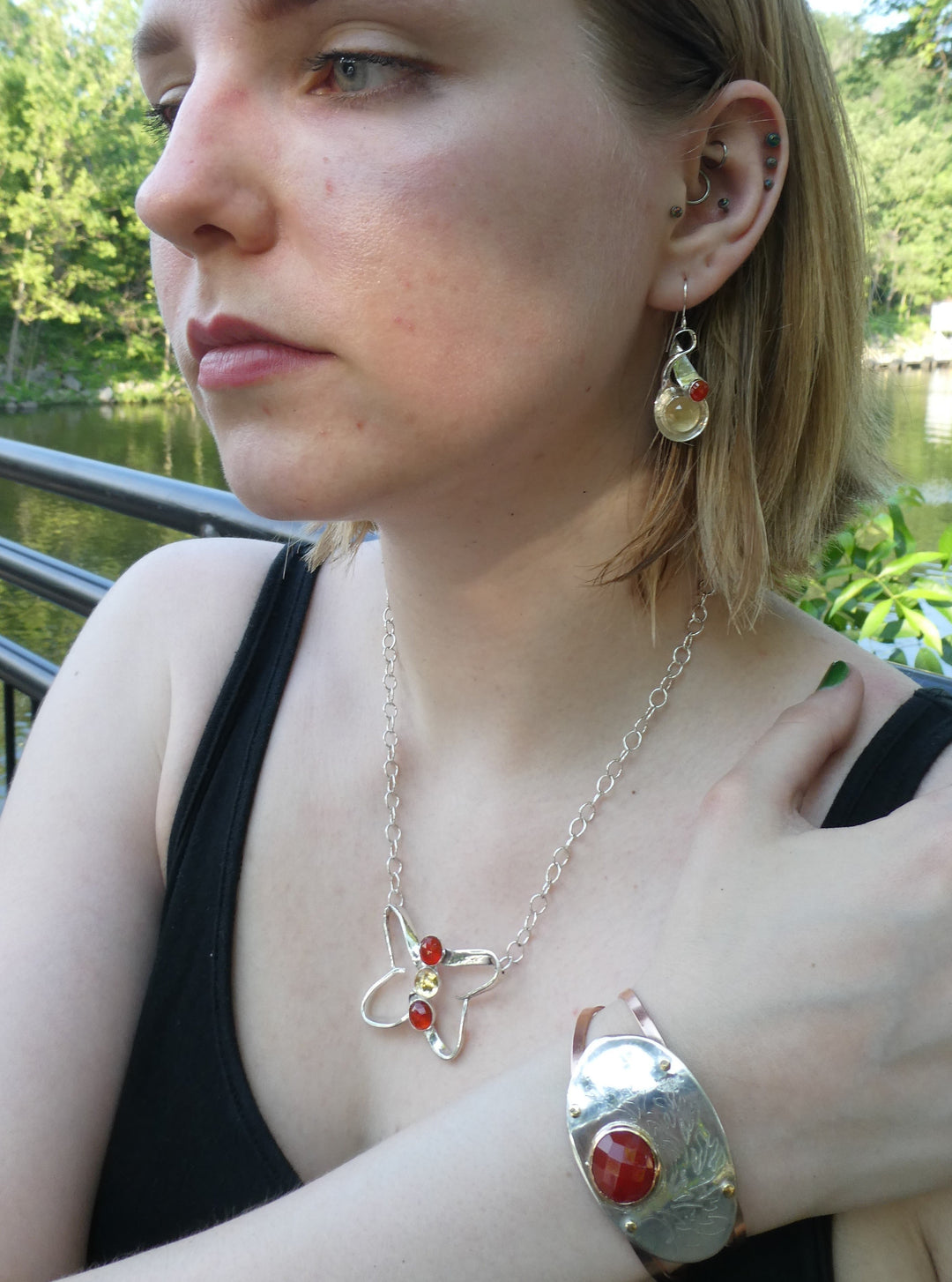 Butterfly Fork Necklace, silverware jewelry