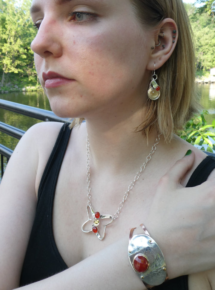Butterfly Fork Necklace, silverware jewelry