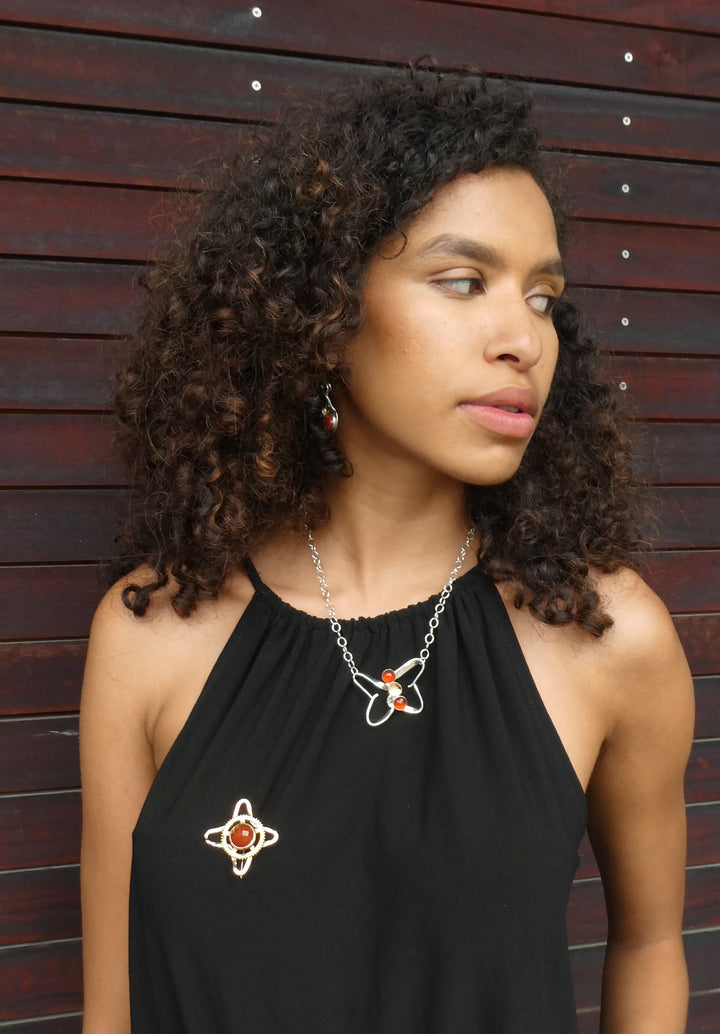 Butterfly Necklace, silver fork jewelry