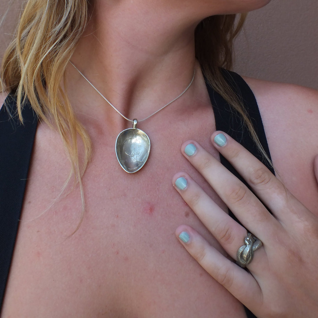 Plum Blossom Nagasaki Spoon Pendant Necklace