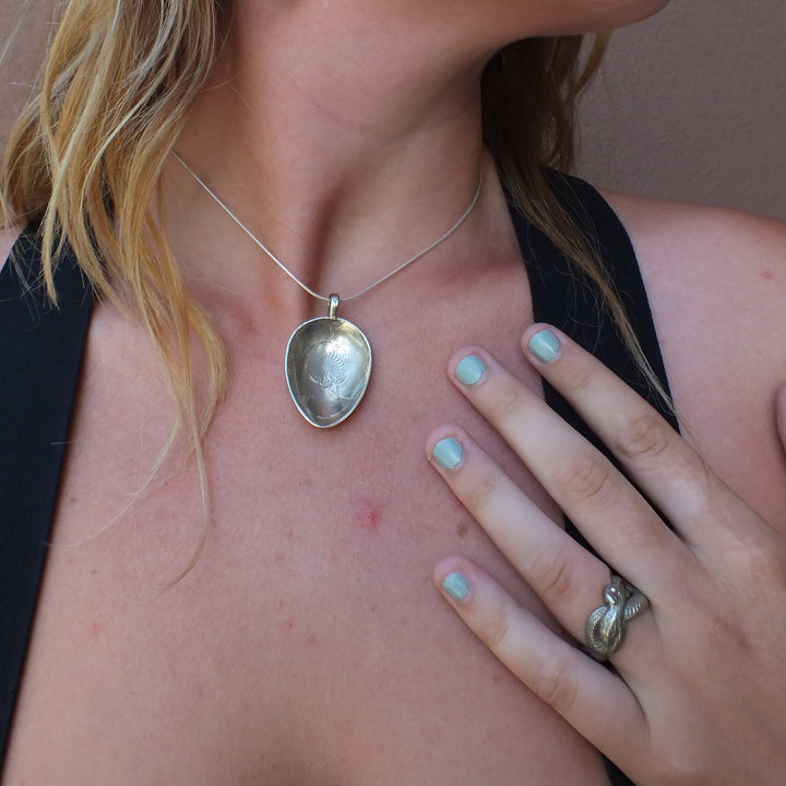 Plum Blossom Nagasaki Spoon Pendant Necklace
