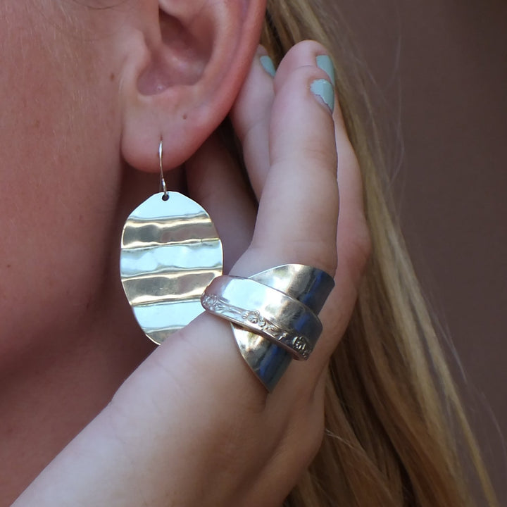 Spoon ring and spoon earrings