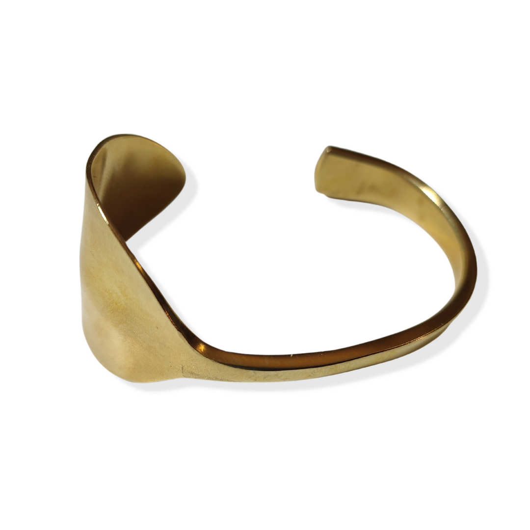 Golden Bronze Spoon Cuff Bracelet, Cuff