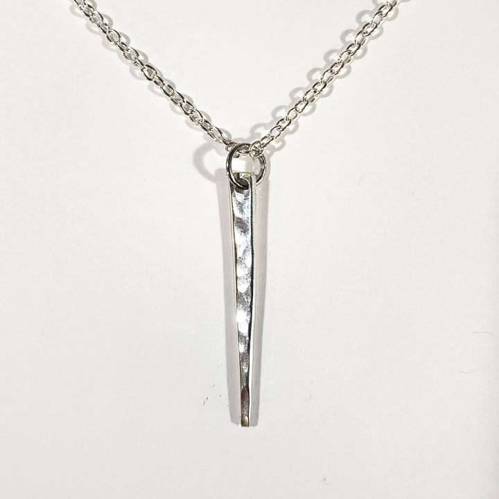 Silver Streak Singular Fork Tine Pendant Necklace