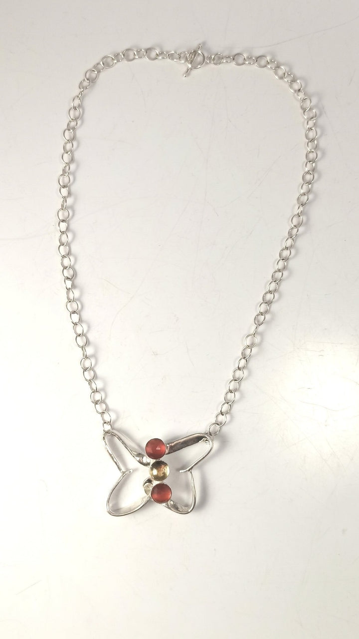 Butterfly necklace, silverware jewelry
