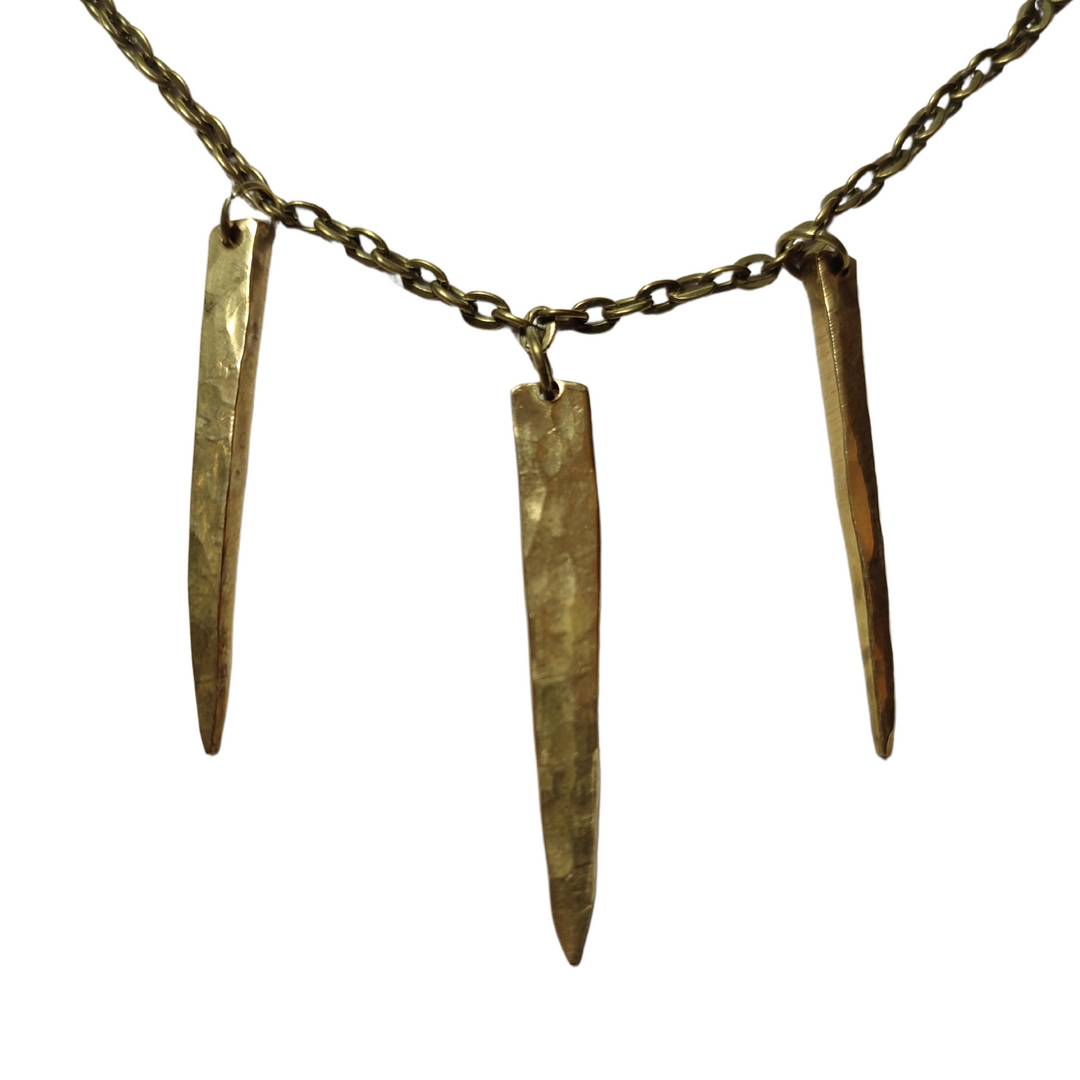 Golden Bronze Fork Tine Necklace