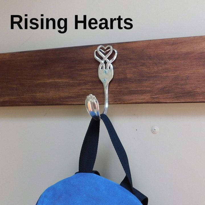 Silver Fork Wall Hook, Heart Designs
