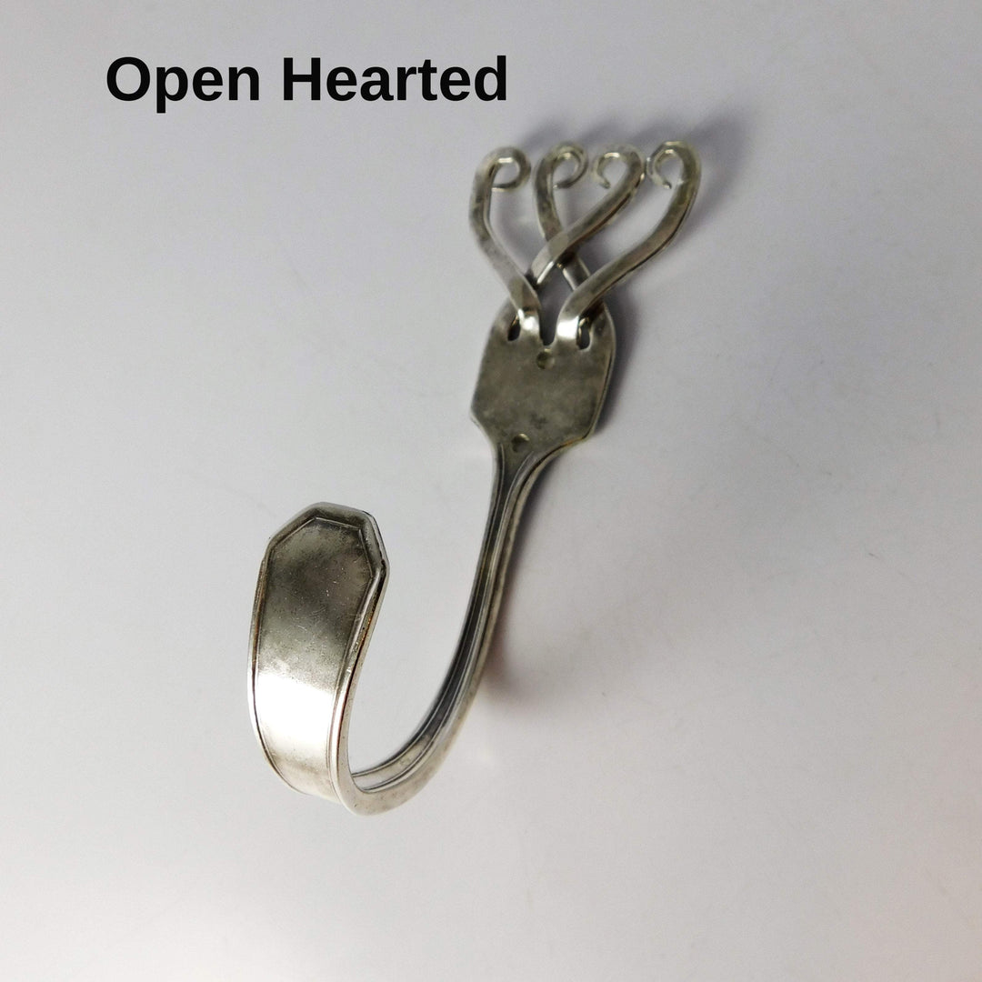 Silver Fork Wall Hook, Heart Designs