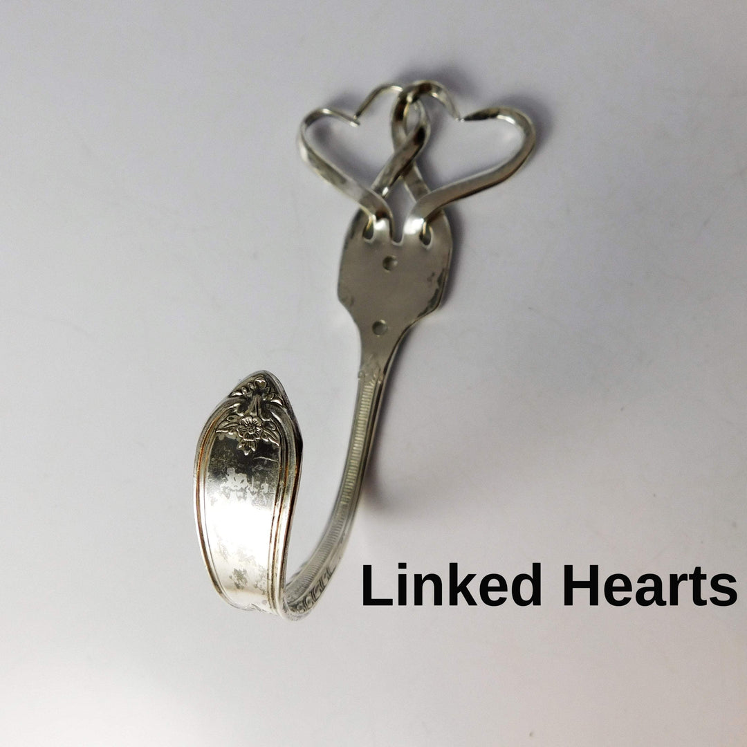 Silver Fork Wall Hook, Heart Designs