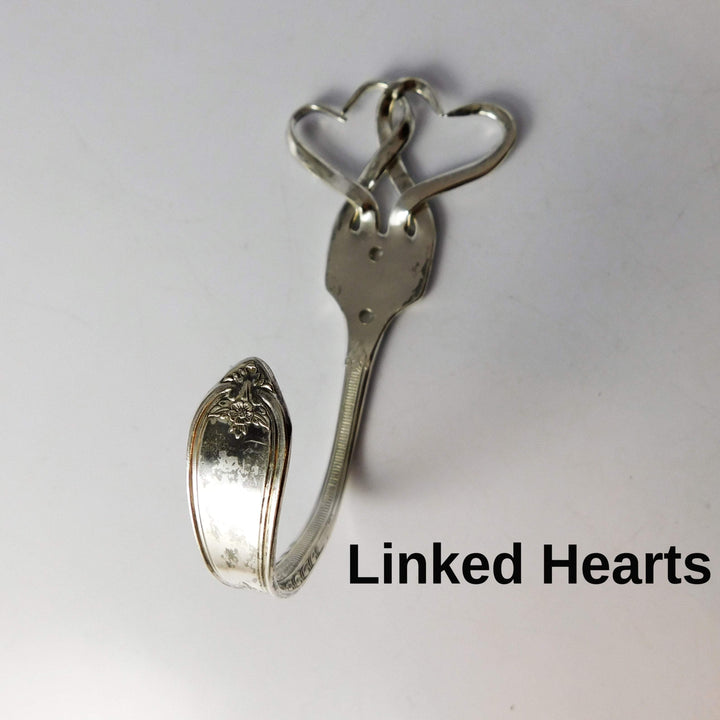 Silver Fork Wall Hook, Heart Designs