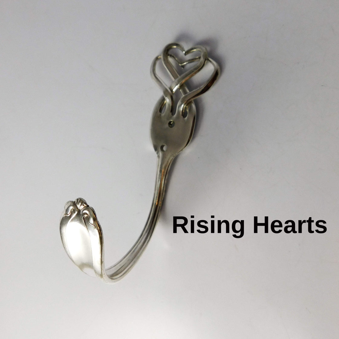 Silver Fork Wall Hook, Heart Designs