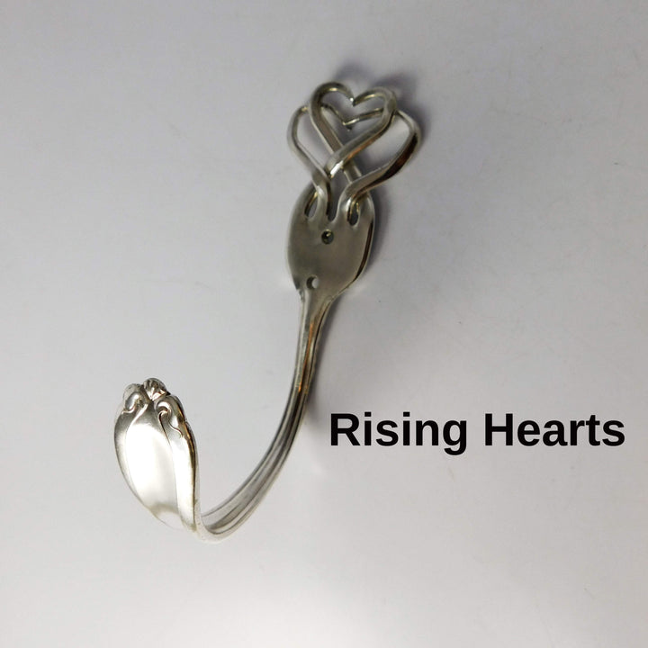 Silver Fork Wall Hook, Heart Designs