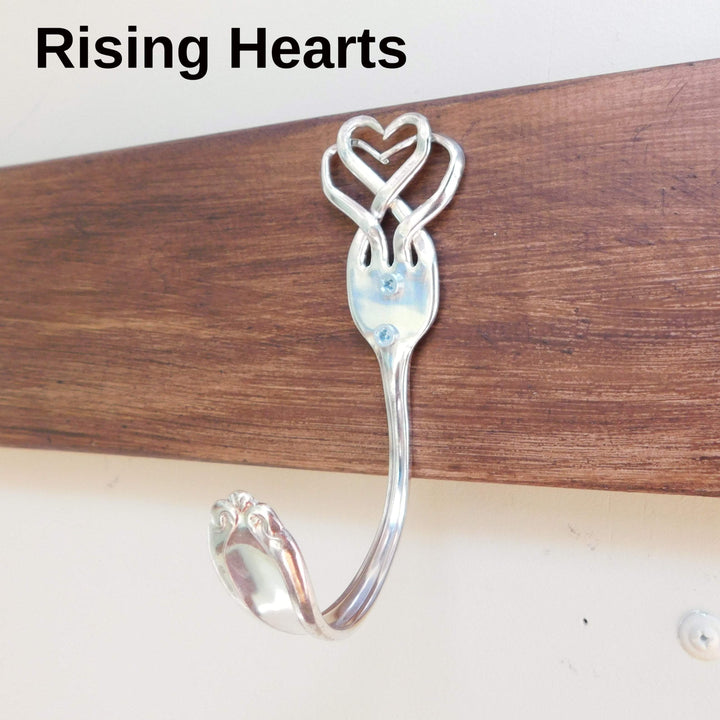 Silver Fork Wall Hook, Heart Designs