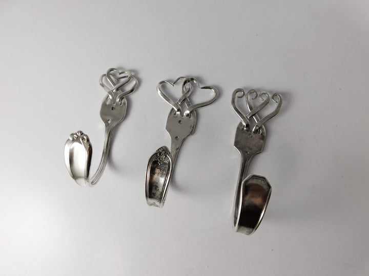 Silver Fork Wall Hook, Heart Designs