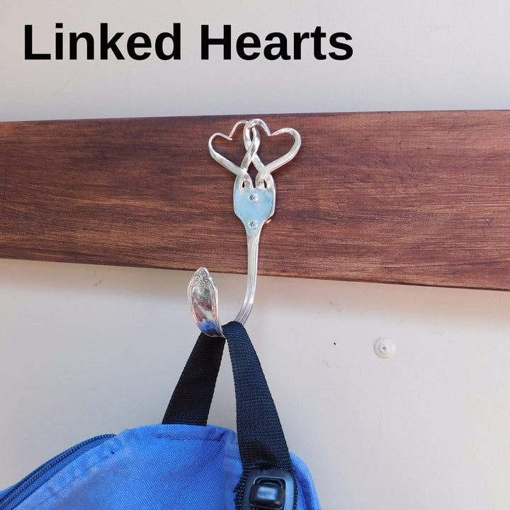 Silver Fork Wall Hook, Heart Designs
