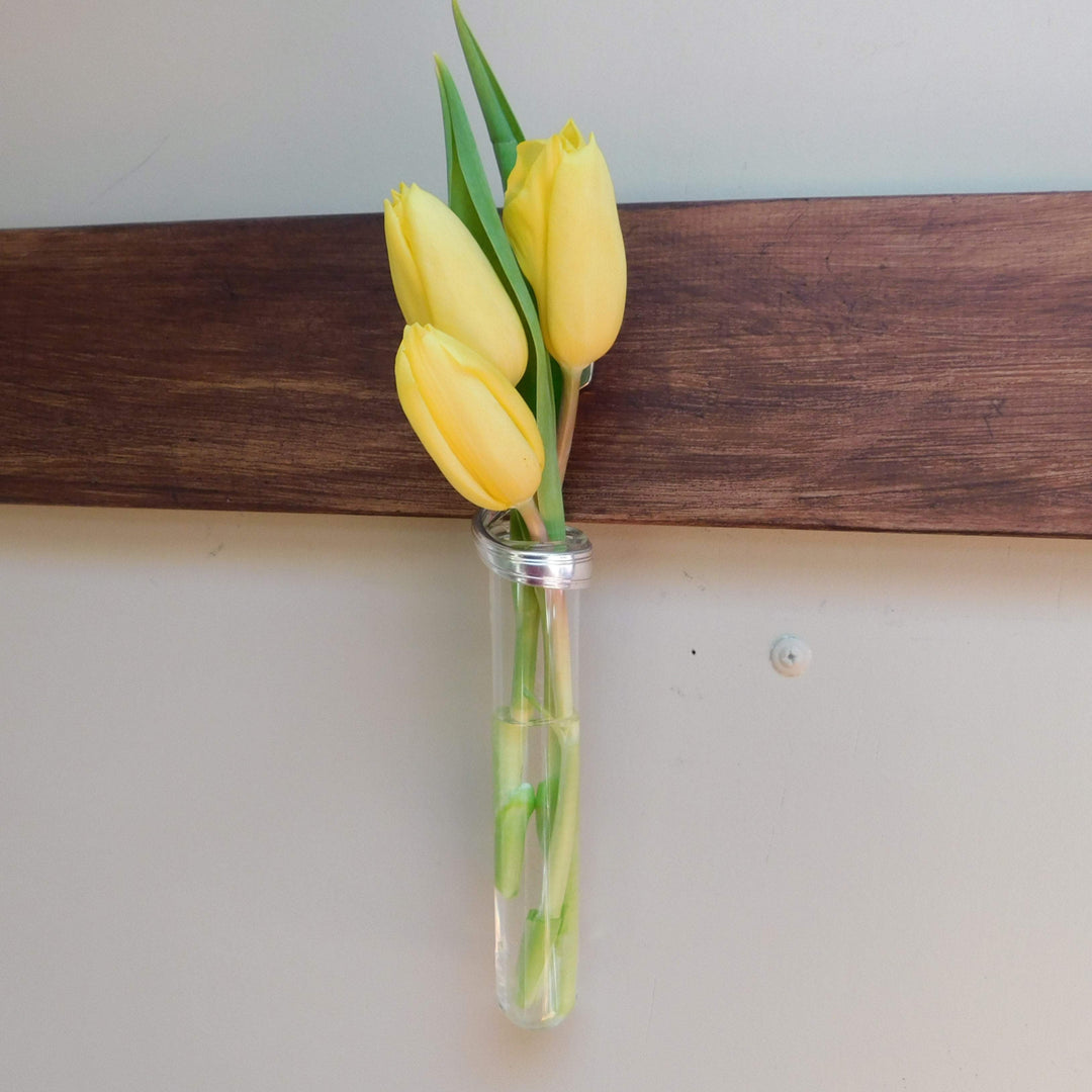 Twisted Fork Silver Bud Vase Wall Sconce, Heart Design