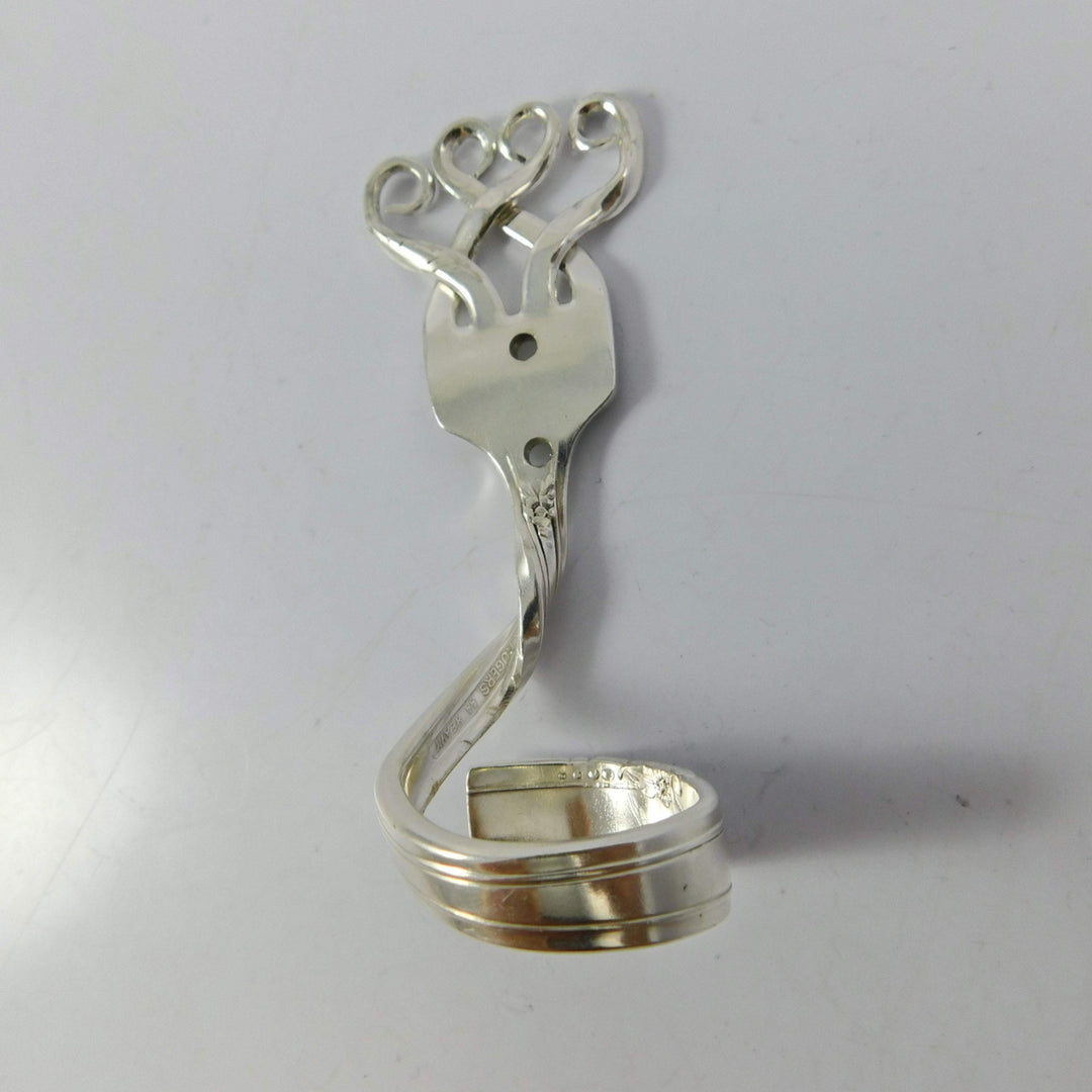 Twisted Fork Silver Bud Vase Wall Sconce, Heart Design