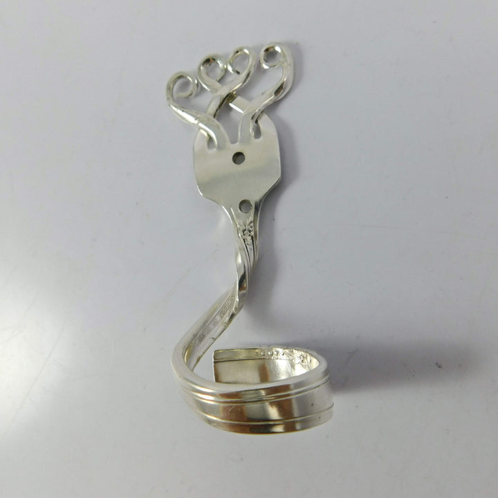 Twisted Fork Silver Bud Vase Wall Sconce, Heart Design