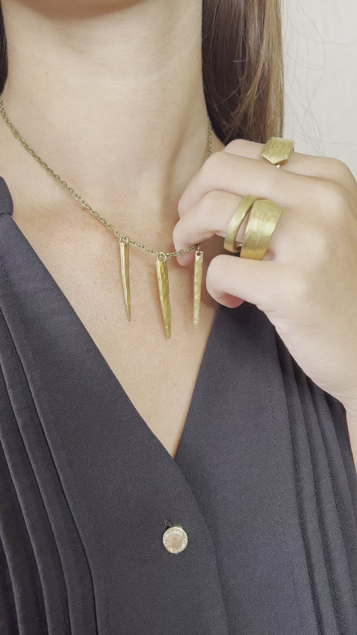 Golden Bronze Fork Tine Necklace