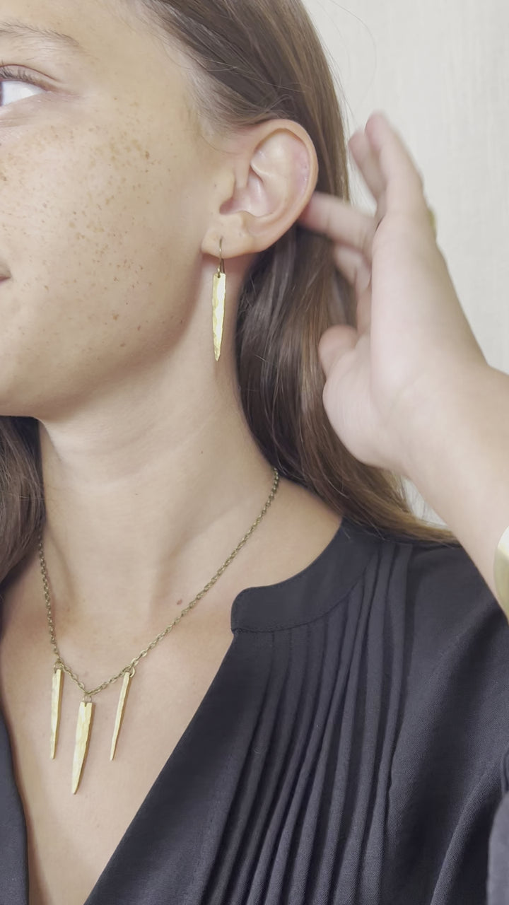 Golden Bronze Fork Tine Earrings