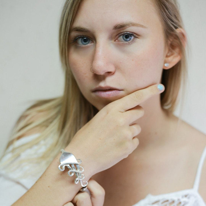 Melodia Silver Fork Cuff Bracelet
