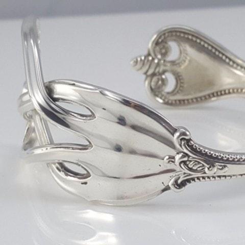 Old Colonial Pattern Open Hearted Sterling Silver Fork Bracelet