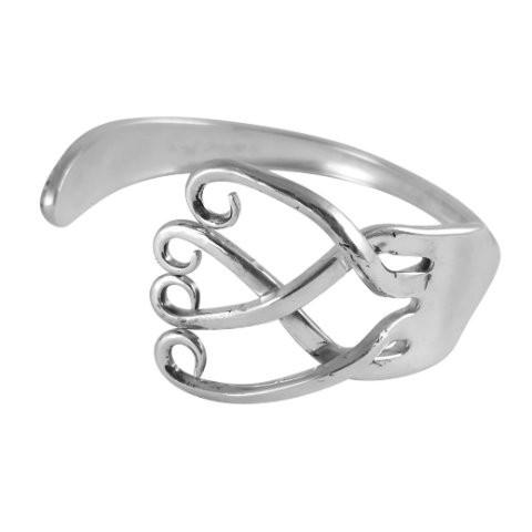 Open Hearted Sterling Silver Fork Bracelet