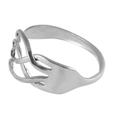 Open Hearted Sterling Silver Fork Bracelet