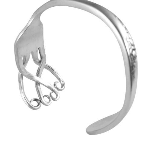 Open Hearted Sterling Silver Fork Bracelet