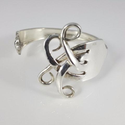 Palm Tree Sterling Silver Fork Cuff Bracelet