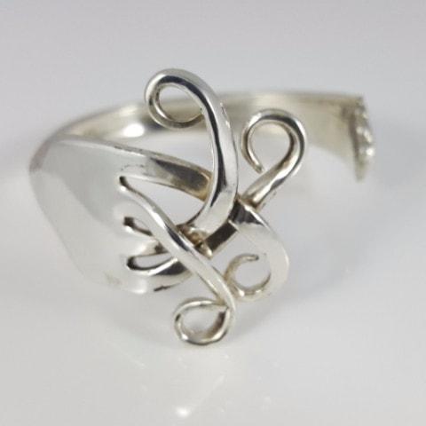 Palm Tree Sterling Silver Fork Cuff Bracelet