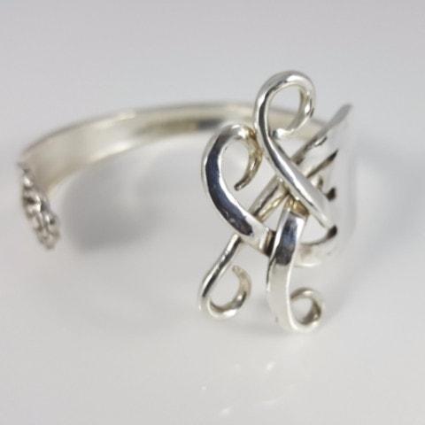Palm Tree Sterling Silver Fork Cuff Bracelet